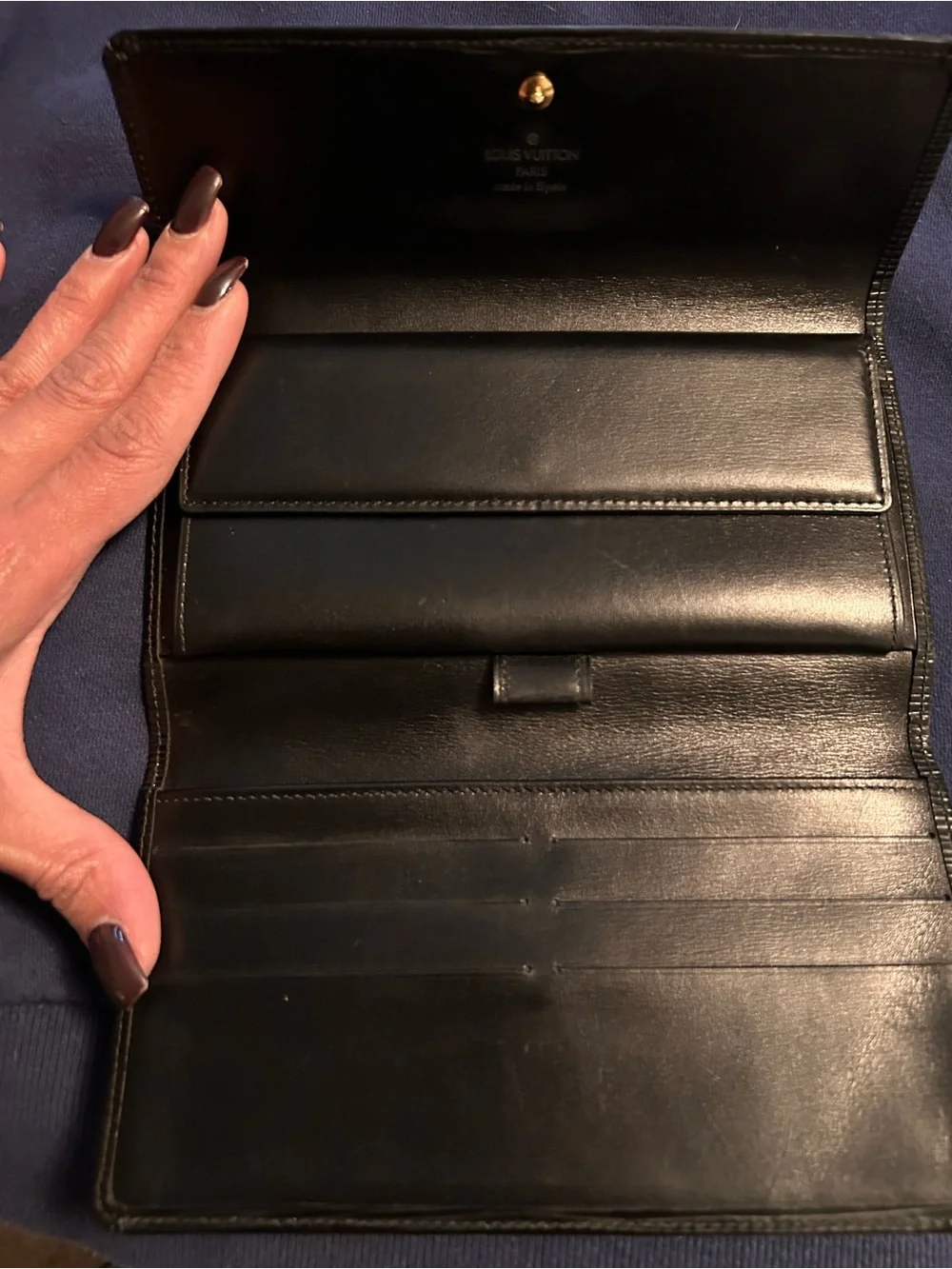 Louis Vuitton Black Epi Noir International leather wallet